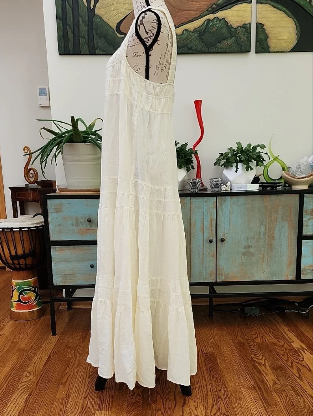 J. Crew Ivory Airy Gauze Tiered Maxi Dress - NWT